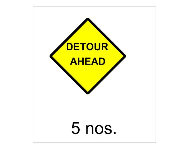 Free AutoCAD 2D Editable Drawings for Traffic Diversion for Detour Area Sign Boards- 23