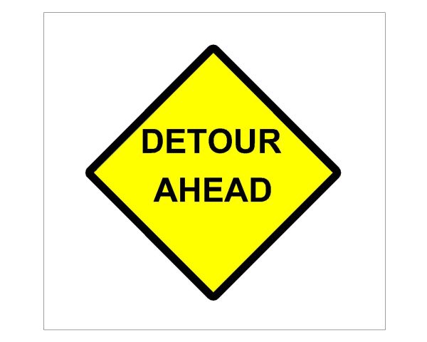 Free AutoCAD 2D Editable Drawings for Traffic Diversion for Detour Area Sign Boards- 24