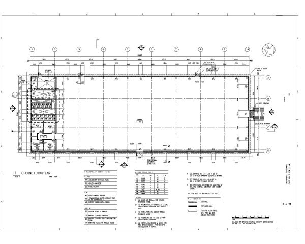 TRAINING BUILDING Ground Floor Plan. CAD block in DWG format free download.