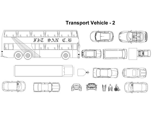 Free AutoCAD 2D Editable Drawings for Transport Vehicle - 2