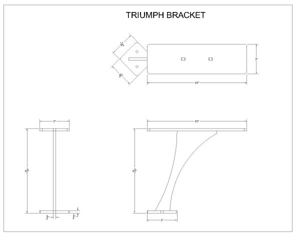 Triumph Bracket details. CAD block in DWG format free download.