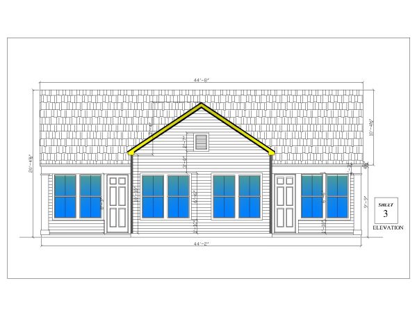 Free AutoCAD 2D Editable Drawings for Trussing Roof House Facade Elevation_ 2