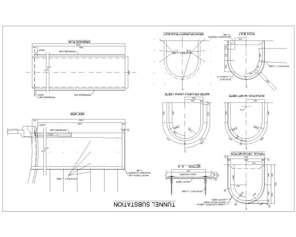 Free AutoCAD 2D Editable Drawings for Tunnel Substation design