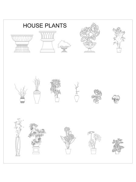 Types of Flowers Symbol-5 Model.CAD block in DWG format free download.