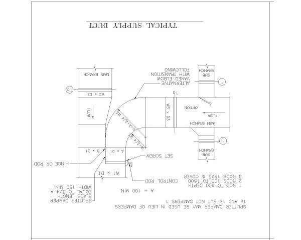 Free AutoCAD 2D Editable Drawings for Typical Supply Duct Details
