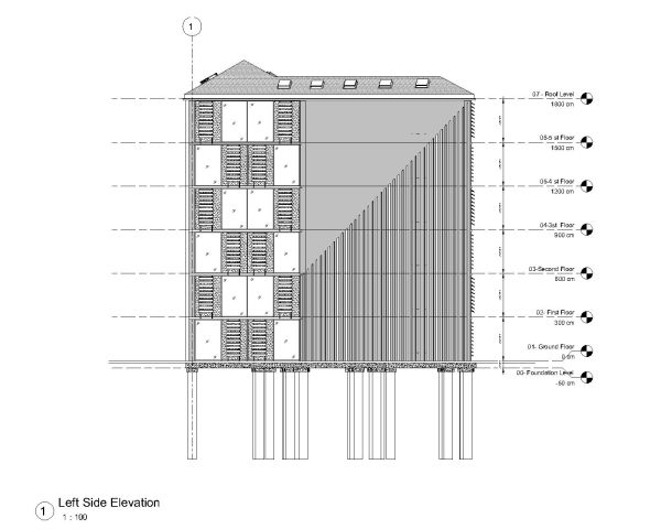 UK Multistoried House Design Plans & Elevations-8. CAD block in DWG format free download.
