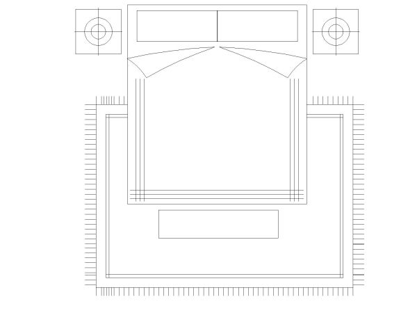 Free AutoCAD 2D Editable Drawings for US Bed Design Top View (Plan with accurate sizes)-15