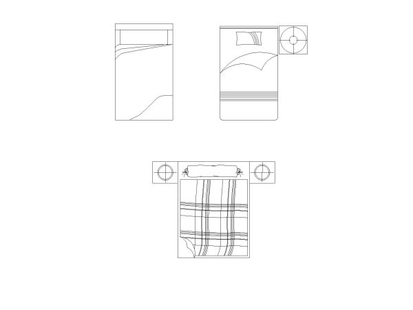 Free AutoCAD 2D Editable Drawings for US Bed Design Top View (Plan with accurate sizes)-28