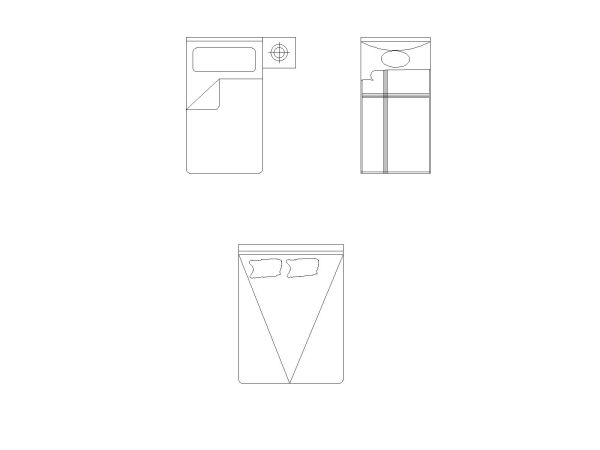 Free AutoCAD 2D Editable Drawings for US Bed Design Top View (Plan with accurate sizes)-29