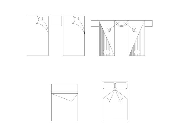 Free AutoCAD 2D Editable Drawings for US Bed Design Top View (Plan with accurate sizes)-44