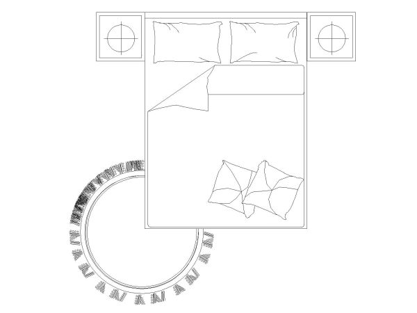 Free AutoCAD 2D Editable Drawings for US Bed Design Top View (Plan with accurate sizes)-8
