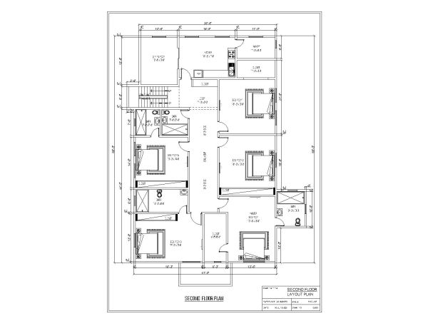 US Smart House with Wooden Structure 2nd Floor Layout Plan-3 . CAD block in DWG format free download.
