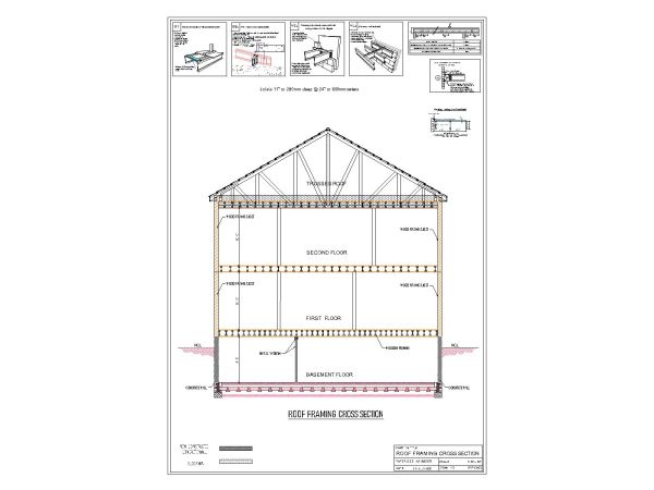 US Smart House Wooden Structure Roof Framing Cross Section-5. CAD block in DWG format free download.
