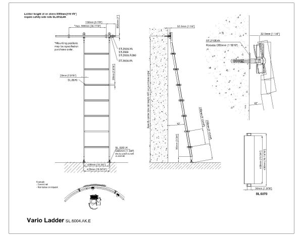 Vario Ladder Steel Steps Details Architectural Drawing-1. CAD block in DWG format free download.