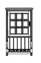 Vintage display cabinet elevation.dwg drawing