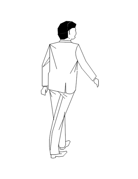 Walking people in elevation view dwg model