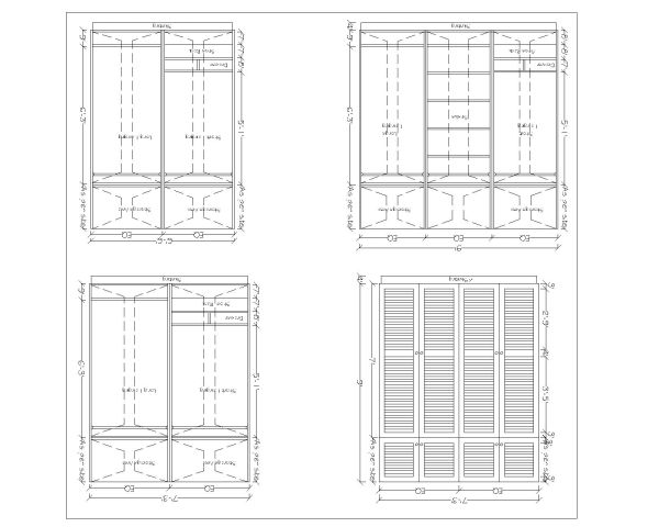 Wardrobe Design Detail Architectural Drawing-1. CAD block in DWG format free download.