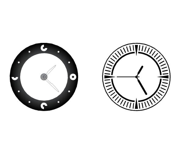 Free AutoCAD 2D editable Drawing of Wall Clocks & Watchs
