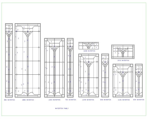 Waterton Family technical drawing. CAD block in DWG format free download.