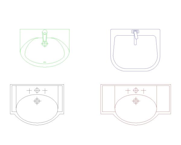 Free AutoCAD 2D Editable Drawings for Wasbasin New 2026 Design - 2