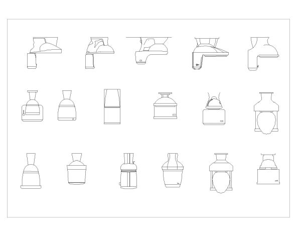 Free AutoCAD 2D Editable Drawings for WC with Large Number of Symbols-1