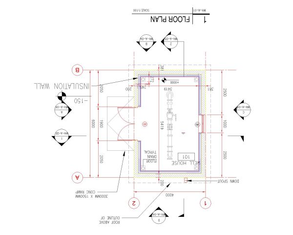 Well House technical drawing-2. CAD block in DWG format free download.