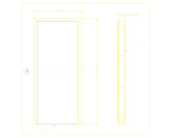 Free AutoCAD 2D Editable Drawing of Wood Anti-Barricade Security Door