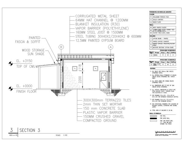 Free AutoCAD Drawing of WOOD STOVE ROOM_ Section- 2