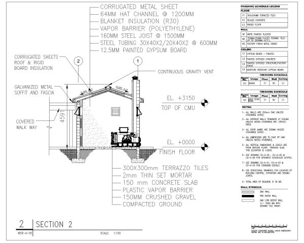 Free AutoCAD Drawing of WOOD STOVE ROOM_ Detailed Section-3
