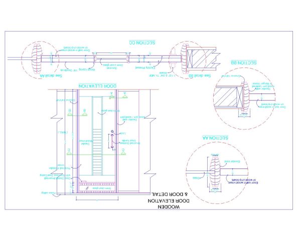 Free AutoCAD 2D Editable Drawings for Wooden Doors with details - 28