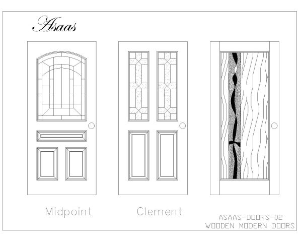 Free AutoCAD 2D Editable Drawings for Wooden Doors with details _31
