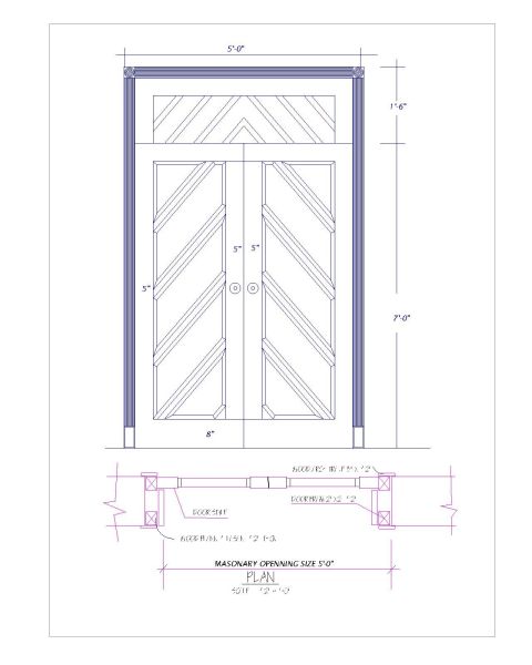 Free AutoCAD 2D Editable Drawings for Wooden Doors with Polishing - 1