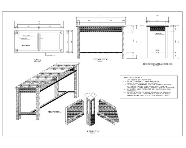 Free AutoCAD 2D Editable Drawings for Wooden Furniture for Schools- 2