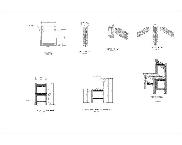 Free AutoCAD 2D Editable Drawings for Wooden Furniture for Schools- 4