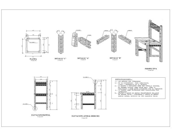 Free AutoCAD 2D Editable Drawings for Wooden Furniture for Schools- 5