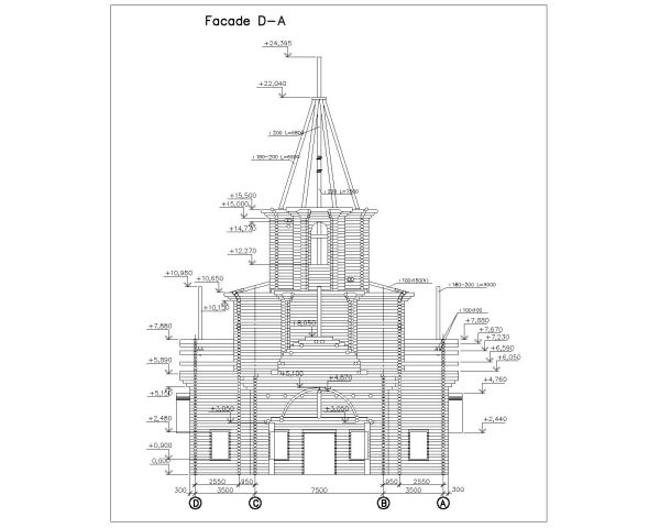 Wooden Structure Church Complete Set Drawing-01