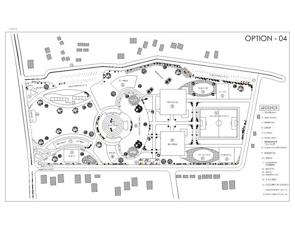 Zoning & Distribution Plan for Property Site-3. CAD block in DWG format free download.