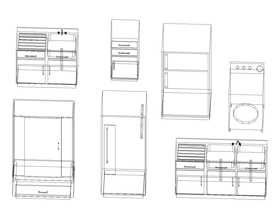 Free AutoCAD 3D Editable Drawings of Kitchen Compliances | Thousands of ...