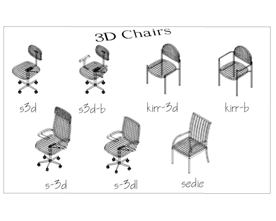Free AutoCAD 3D Models for Office Chairs | Thousands of free CAD blocks