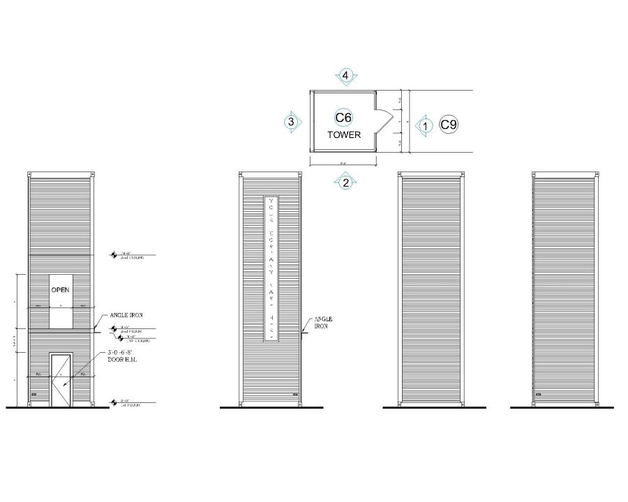 40' Shipping Container Lift Tower Drawings | Thousands of free CAD blocks