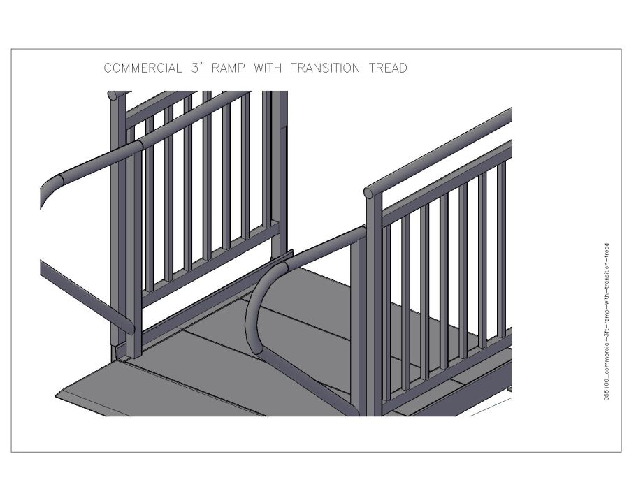 Free AutoCAD 2D Editable Drawings for Commercial 3 Feet Ramp with ...