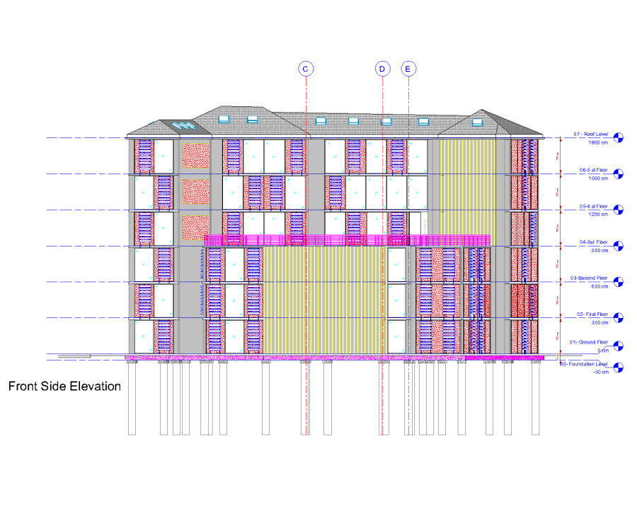 Elevation with Steel Cladding at Exteriors CAD Block – DWG AutoCAD ...