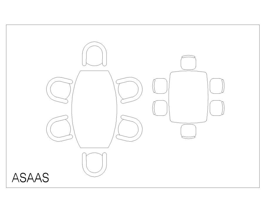 Table 2d Example Free AutoCAD 2D Editable Drawings for Elips Shape Meeting & Dining ...