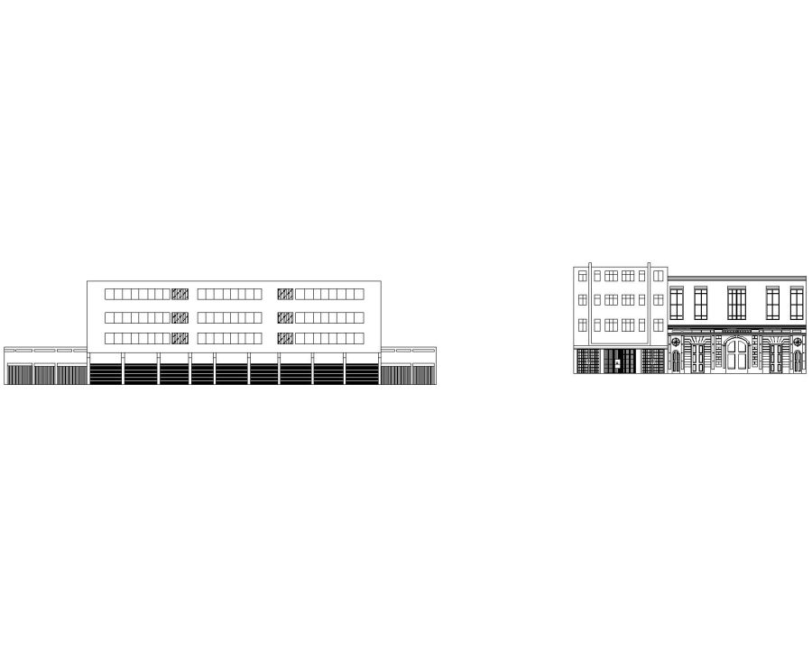 Facade Design for Long Building -4 CAD Block – DWG AutoCAD Editable ...