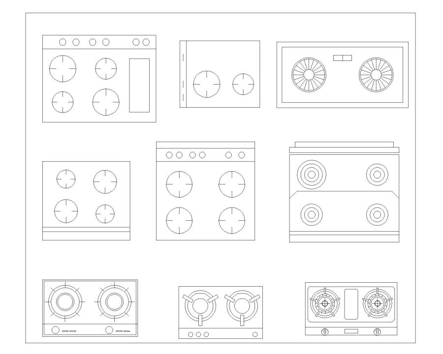Free AutoCAD 2D Editable Drawings for Kitchen Equipments for Cooking_ 3 ...
