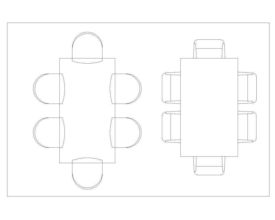 Free AutoCAD 2D Editable Drawings for Rectangular Shape Meeting ...