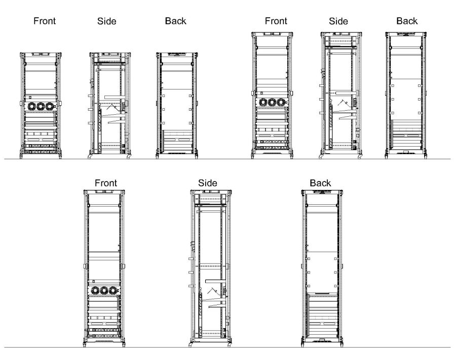Server Rack For Solidworks Model Server Racks Front views-Model-2 Architectural Drawing. CAD block in ...