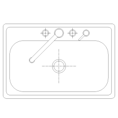 Kitchen Sink Single Bowl CAD Block DWG Imperial Drawing (Free Download)
