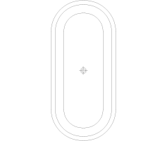 Freestanding Oval Bathtub CAD Block. Free DWG AutoCAD Imperial drawing available to download