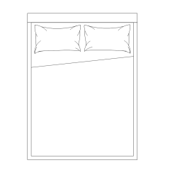 Queen Bed CAD Block. Free DWG AutoCAD Imperial drawing available to download